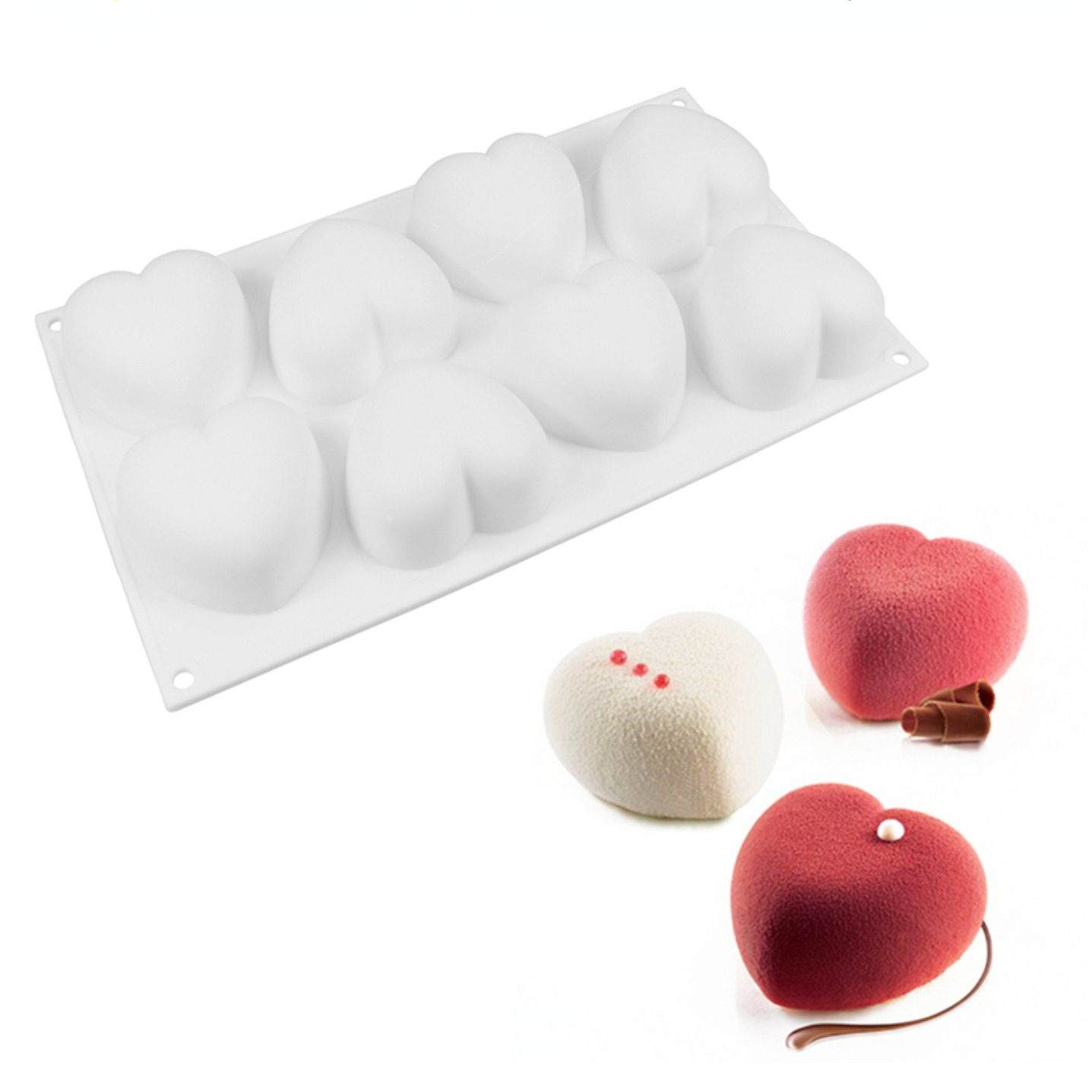 Soap Making Tray - الحب القلب سيليكون قالب الصابون اليدوية