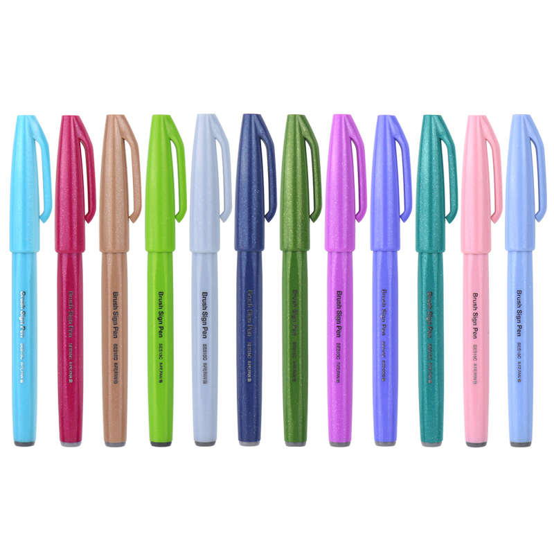 Pentel Pen Sign Pen - 12/24 قطعة اليابان Pentel اللمس فرشاة